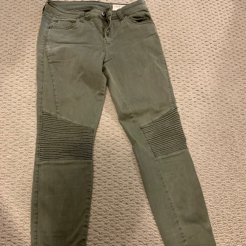 Olive green Moto jeans NWOT